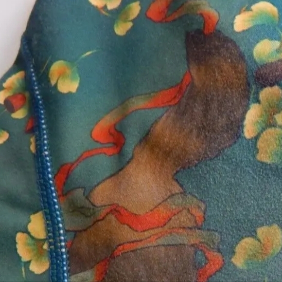 Iron Yokai Fox Mushroom Print Tie Waist Bike Shorts - Picture 4 of 5